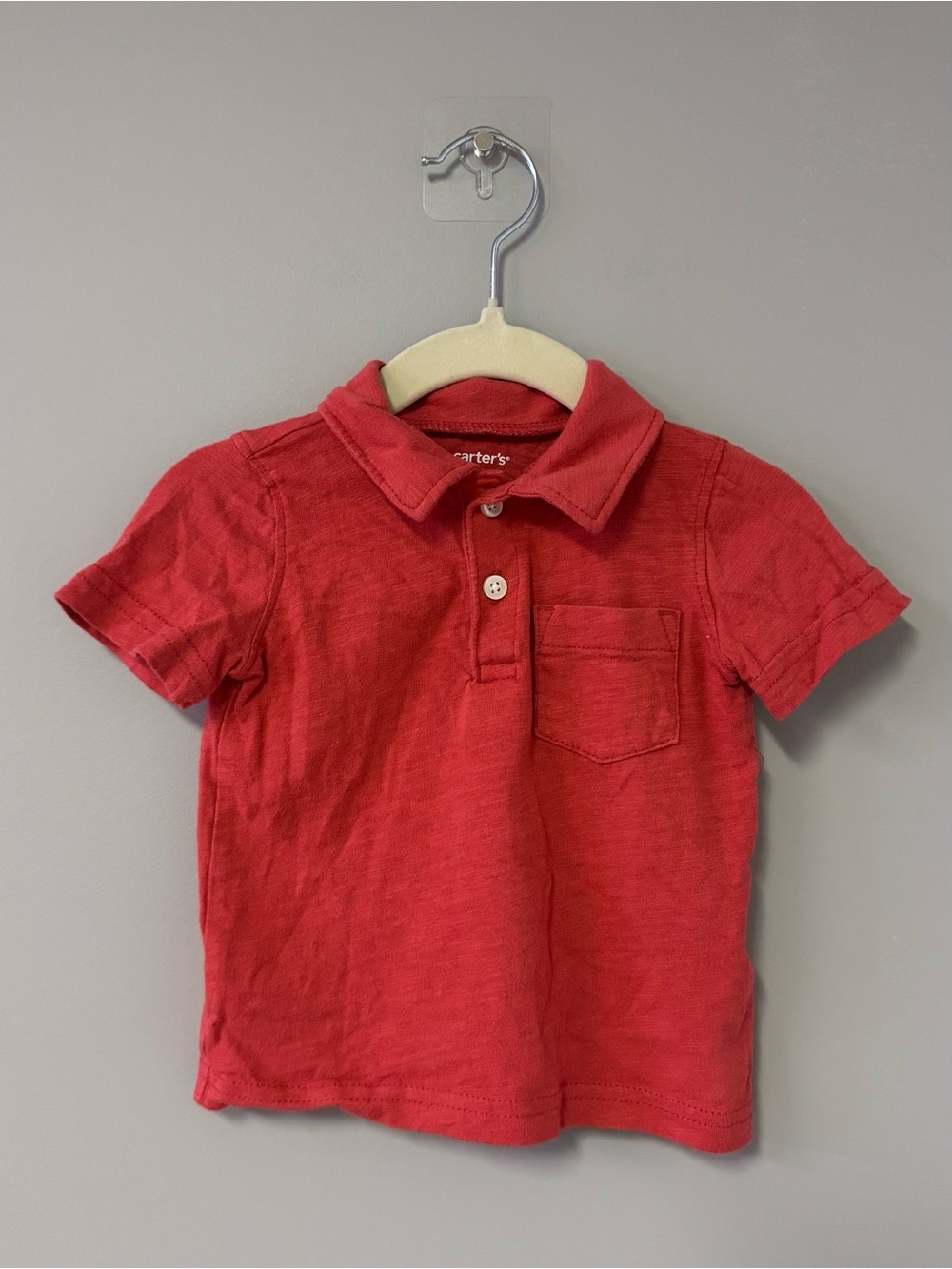 Carter's Red Short-Sleeve Polo with Chest Pocket